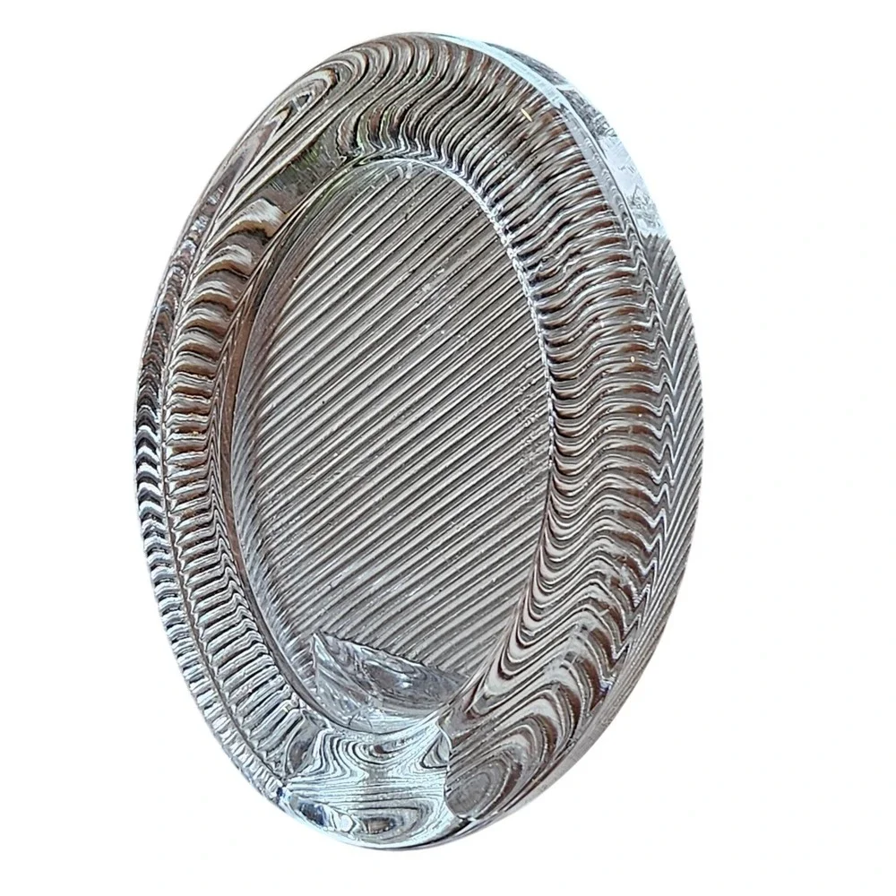 Mikasa‎ Crystal Oval Picture Frame Ribbed Pleated Glass Tabletop Made in Japan